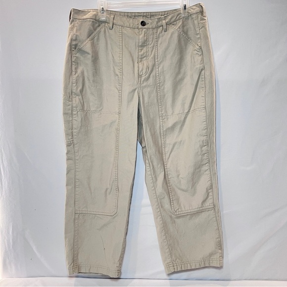 Mountain Hardwear Cotton Ridge High Waisted  Cream Colored Pant - Size 12 - Picture 1 of 10